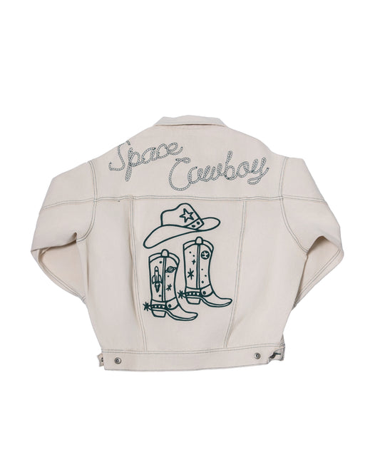 Space Cowboy White Denim Trucker Jacket