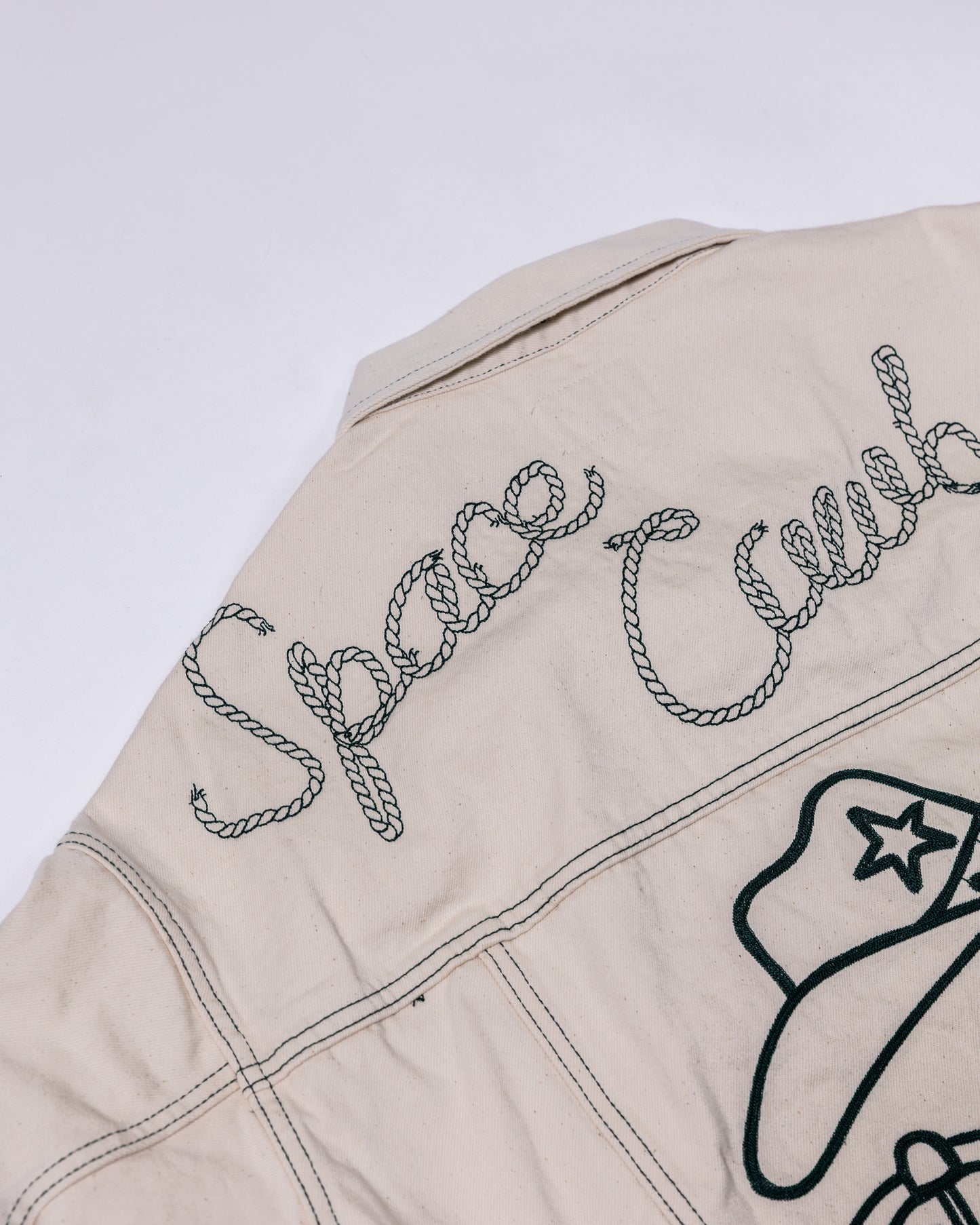 Space Cowboy White Denim Trucker Jacket