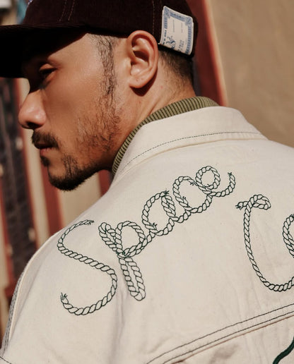 Space Cowboy White Denim Trucker Jacket