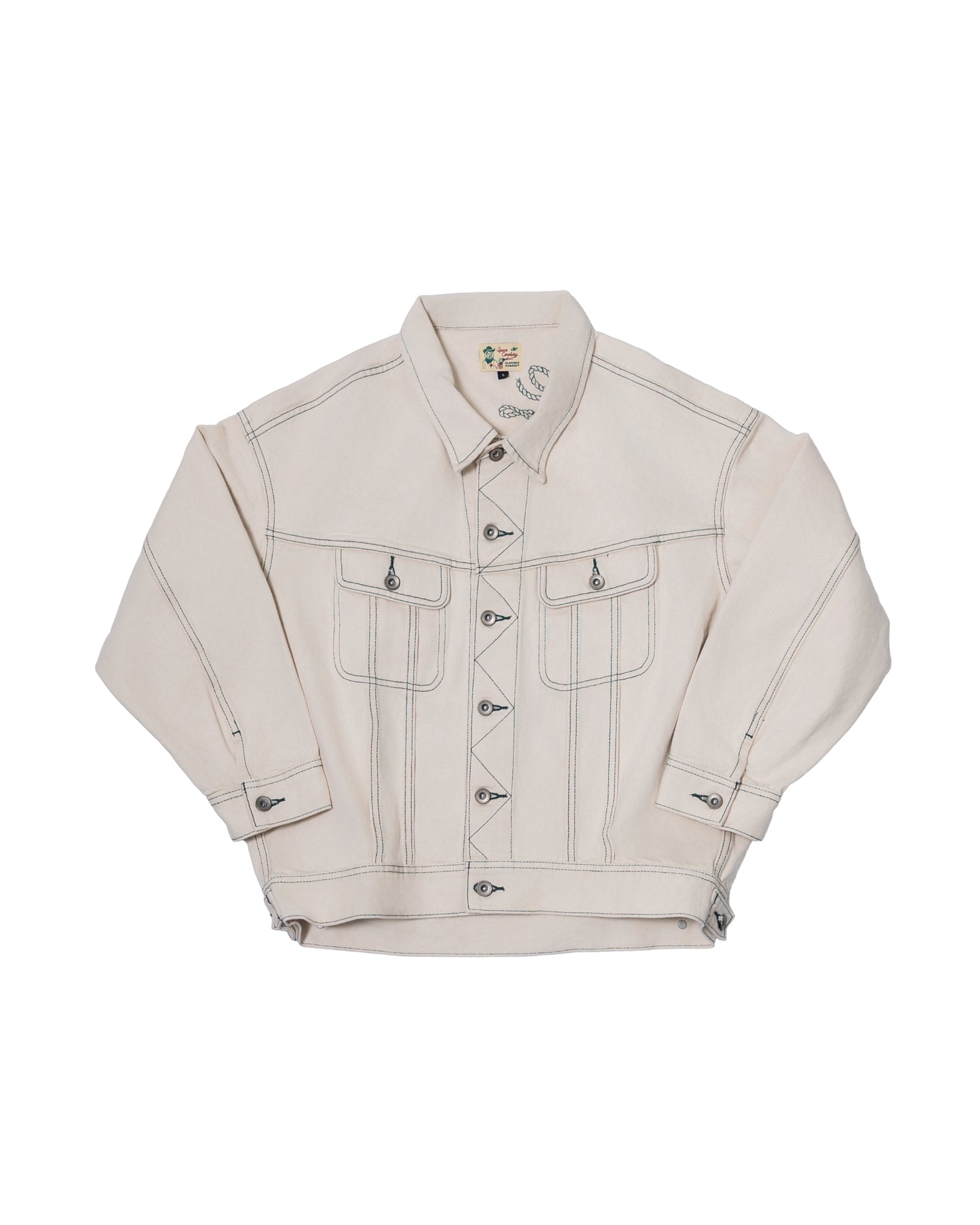 Space Cowboy White Denim Trucker Jacket