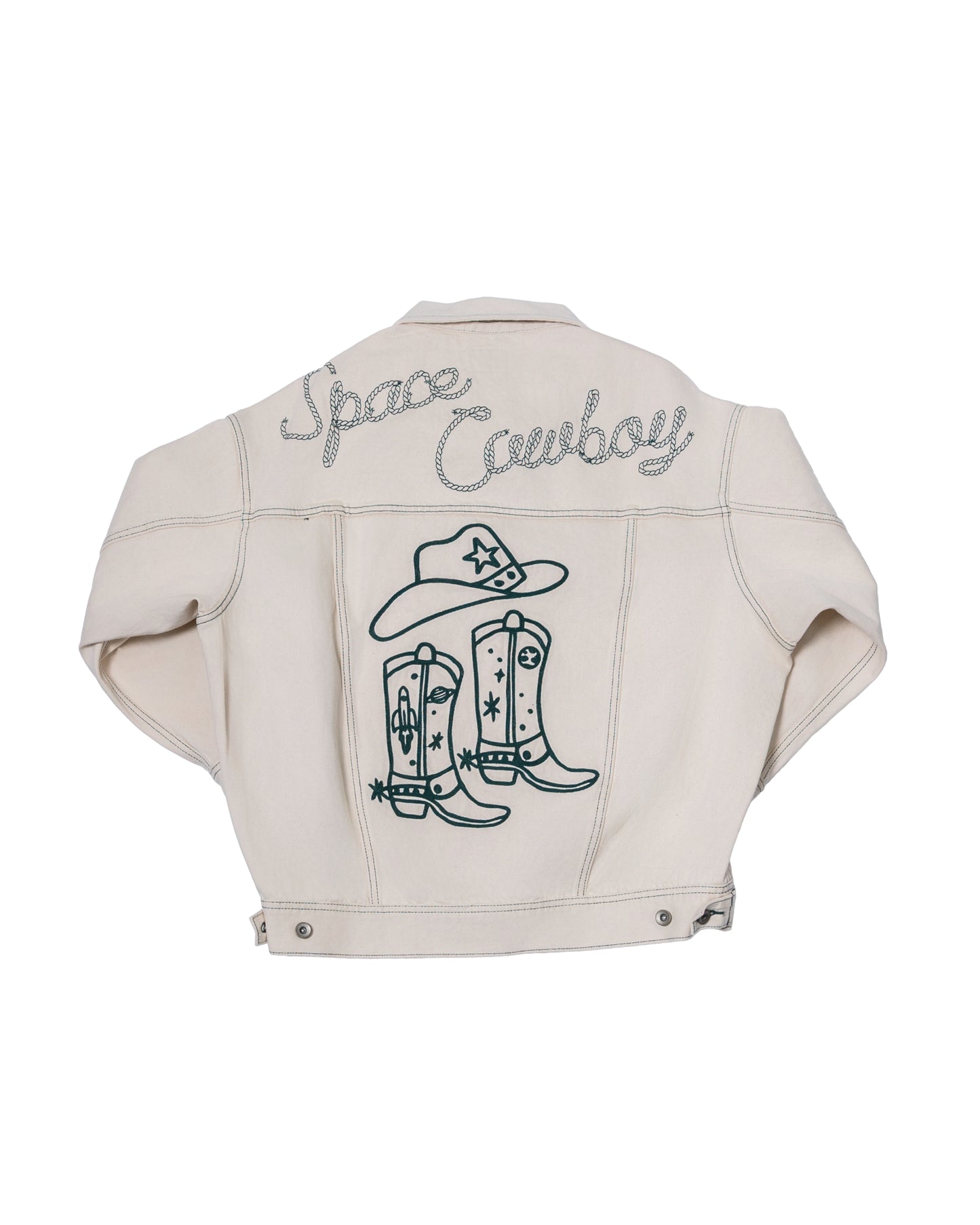 Space Cowboy White Denim Trucker Jacket
