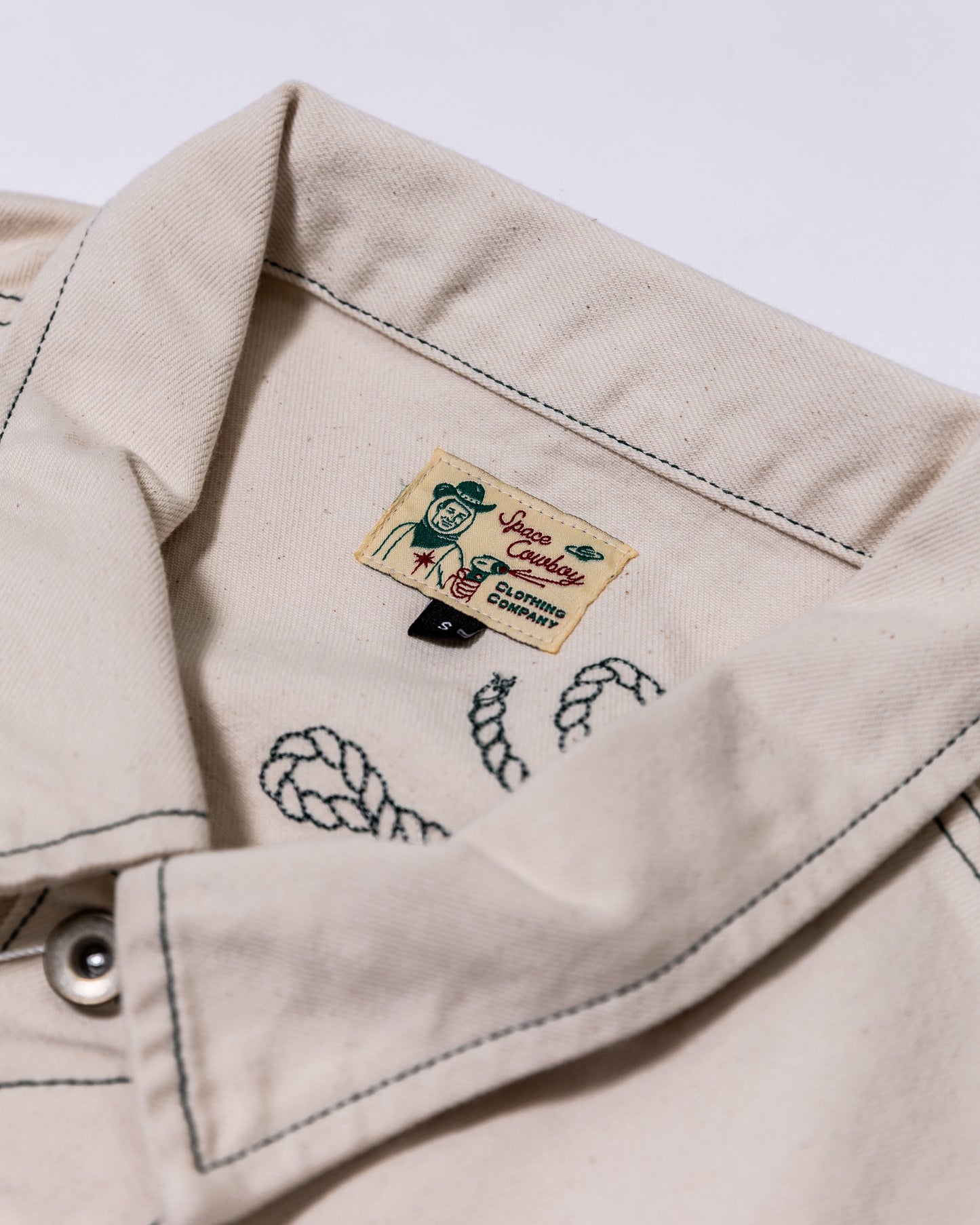 Space Cowboy White Denim Trucker Jacket