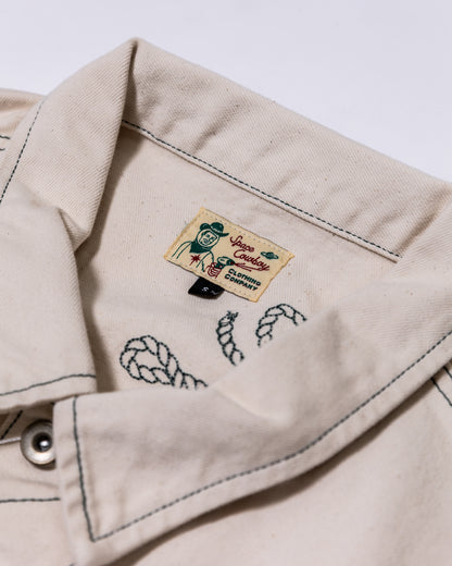 Space Cowboy White Denim Trucker Jacket